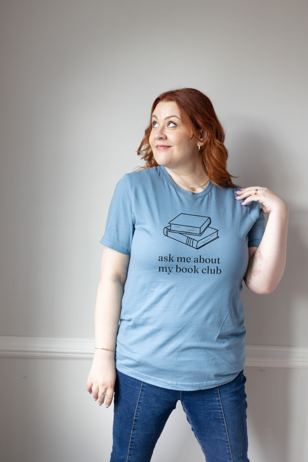 Ask Me About My Book Club Shirt-Tee Shirt-Caffeine + Carbs-White-XS-Caffeine + Carbs