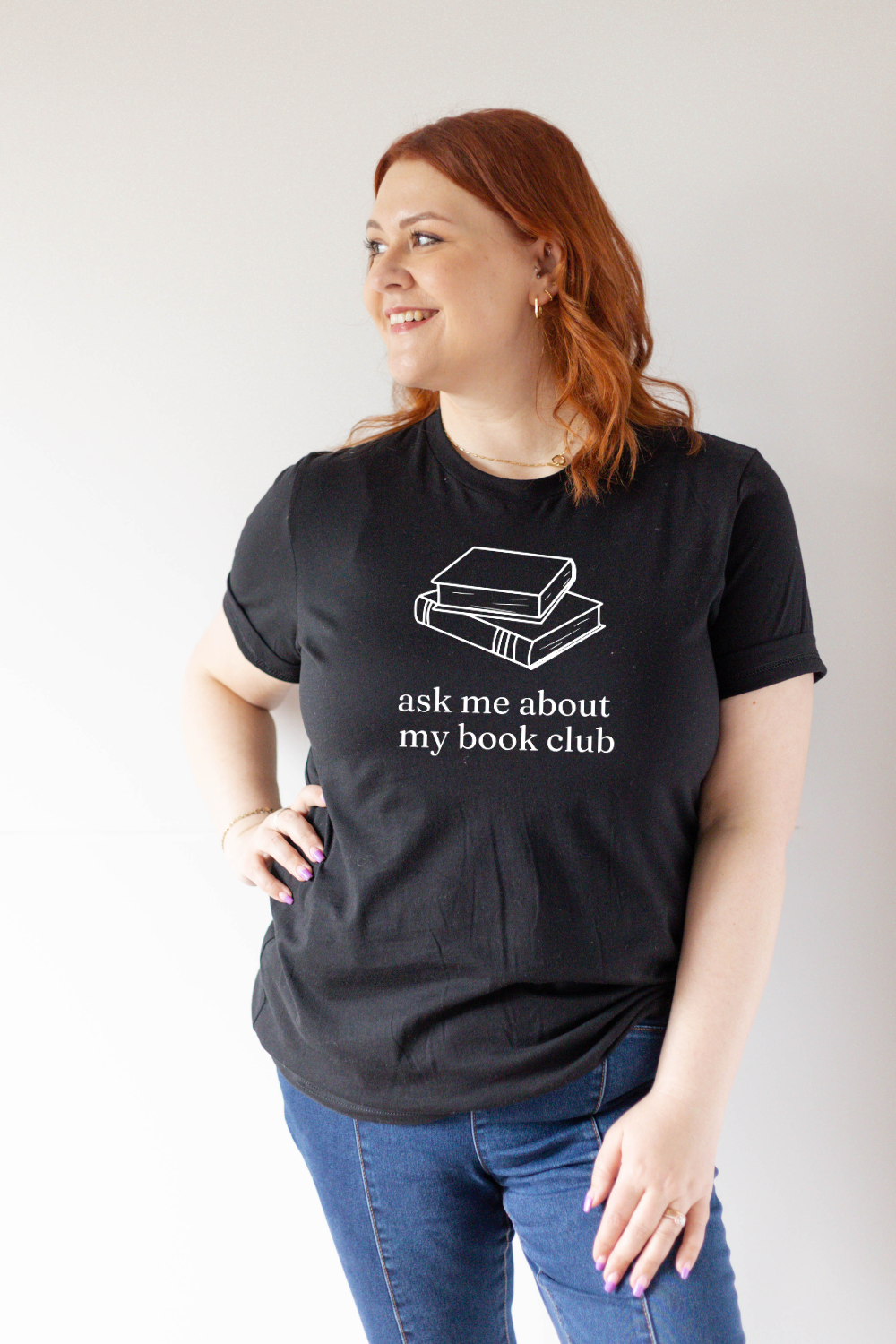 Ask Me About My Book Club Shirt-Tee Shirt-Caffeine + Carbs-Black-XS-Caffeine + Carbs