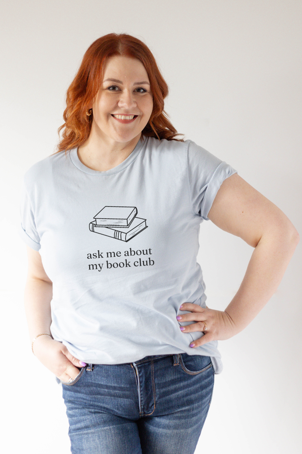 Ask Me About My Book Club Shirt-Tee Shirt-Caffeine + Carbs-Light Blue-XS-Caffeine + Carbs