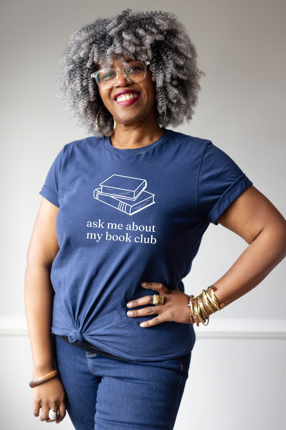 Ask Me About My Book Club Shirt-Tee Shirt-Caffeine + Carbs-Navy-XS-Caffeine + Carbs