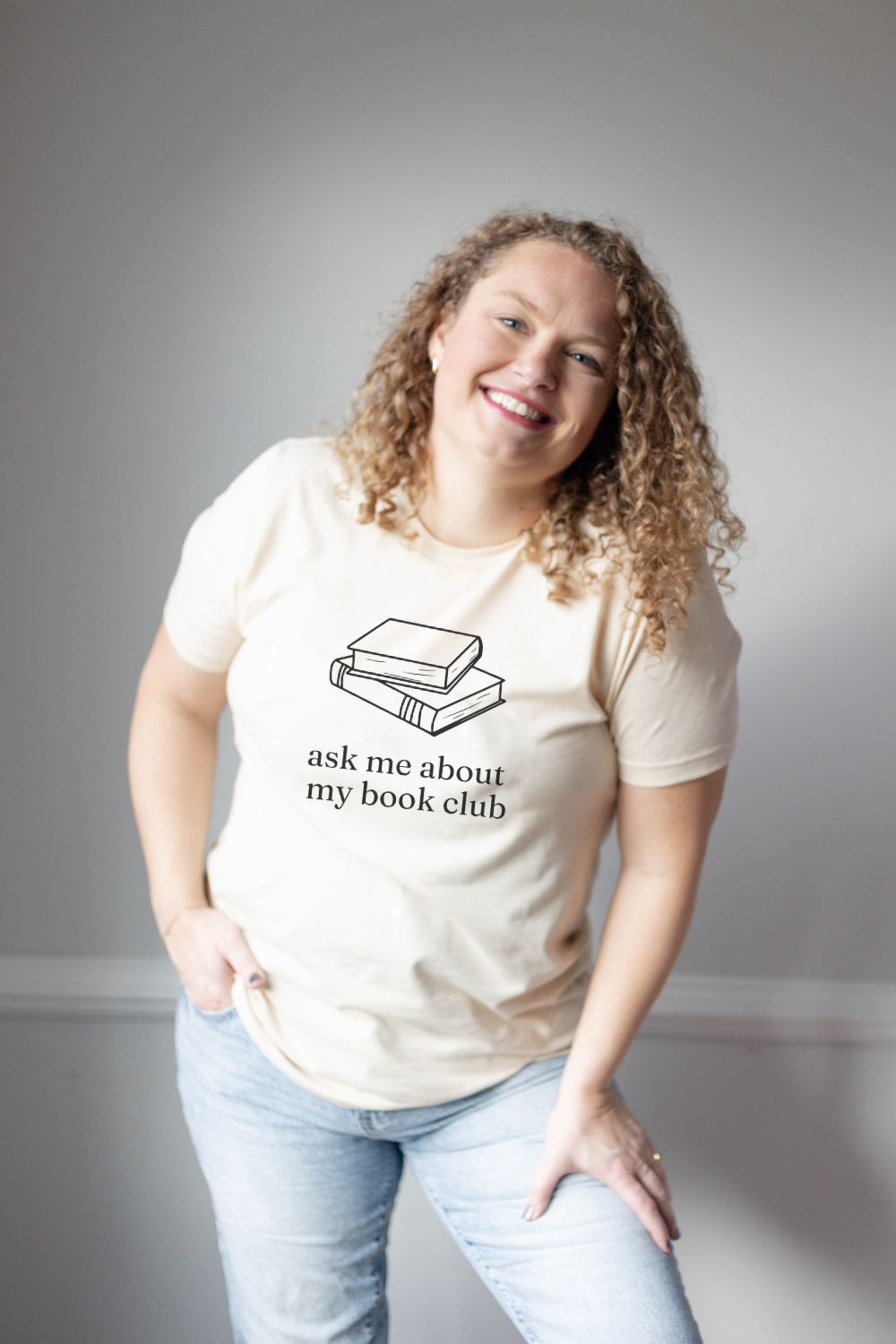 Ask Me About My Book Club Shirt-Tee Shirt-Caffeine + Carbs-Soft Cream-XS-Caffeine + Carbs