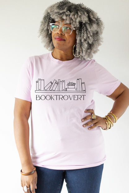 Booktrovert T-Shirt-Tee Shirt-Caffeine + Carbs-Pink-S-Caffeine + Carbs