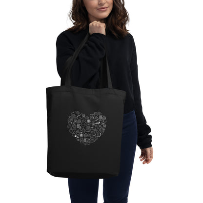 Black Black cotton tote bag for coffee lovers